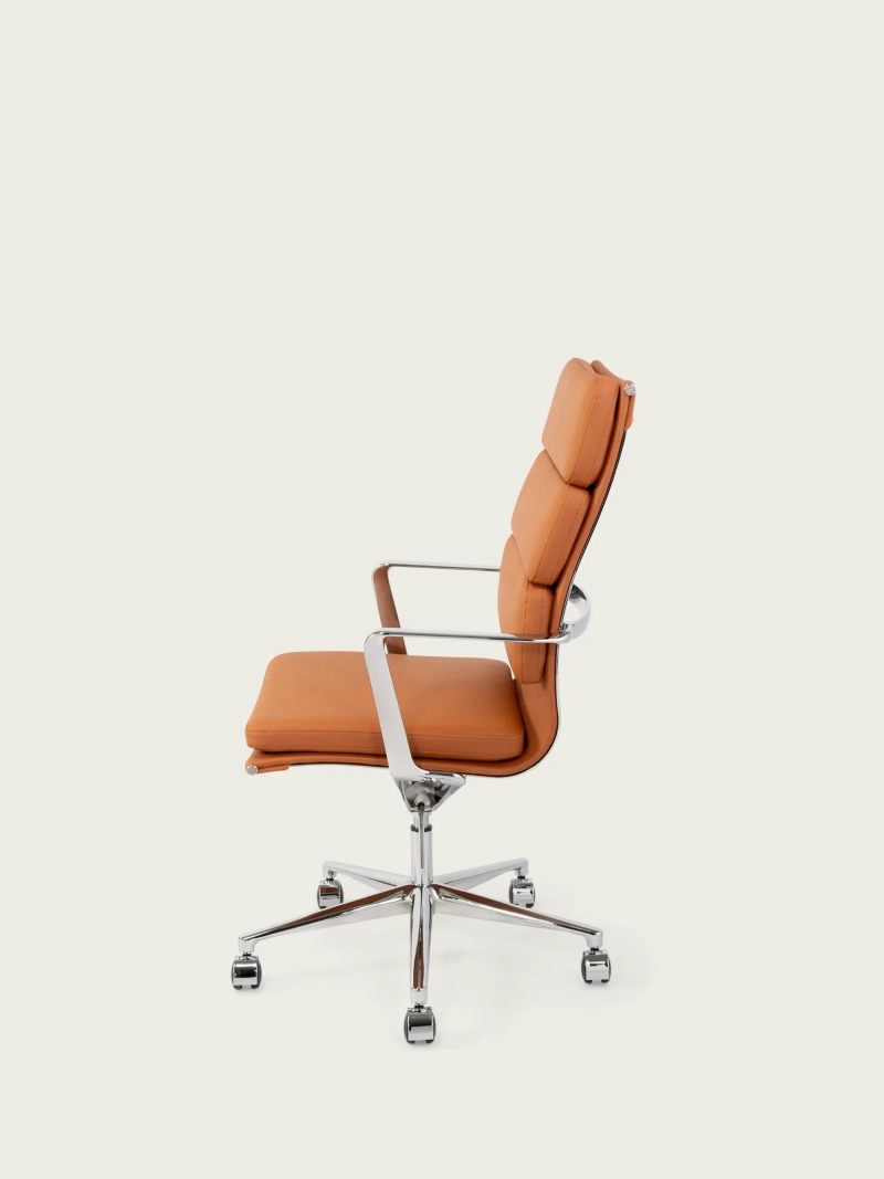 Office chair Alu S high back in eco-leather with casters | Nest Dream