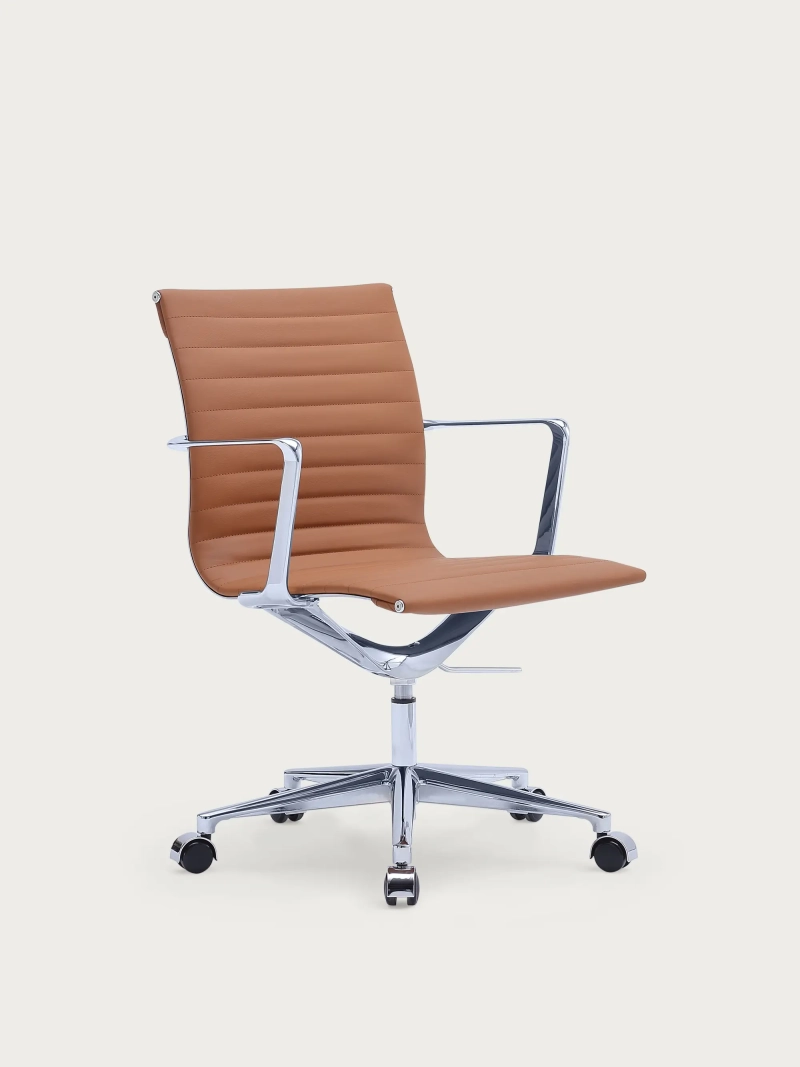 Manažerská ergonomická kožená kancelářská židle s nízkým opěradlem - Task