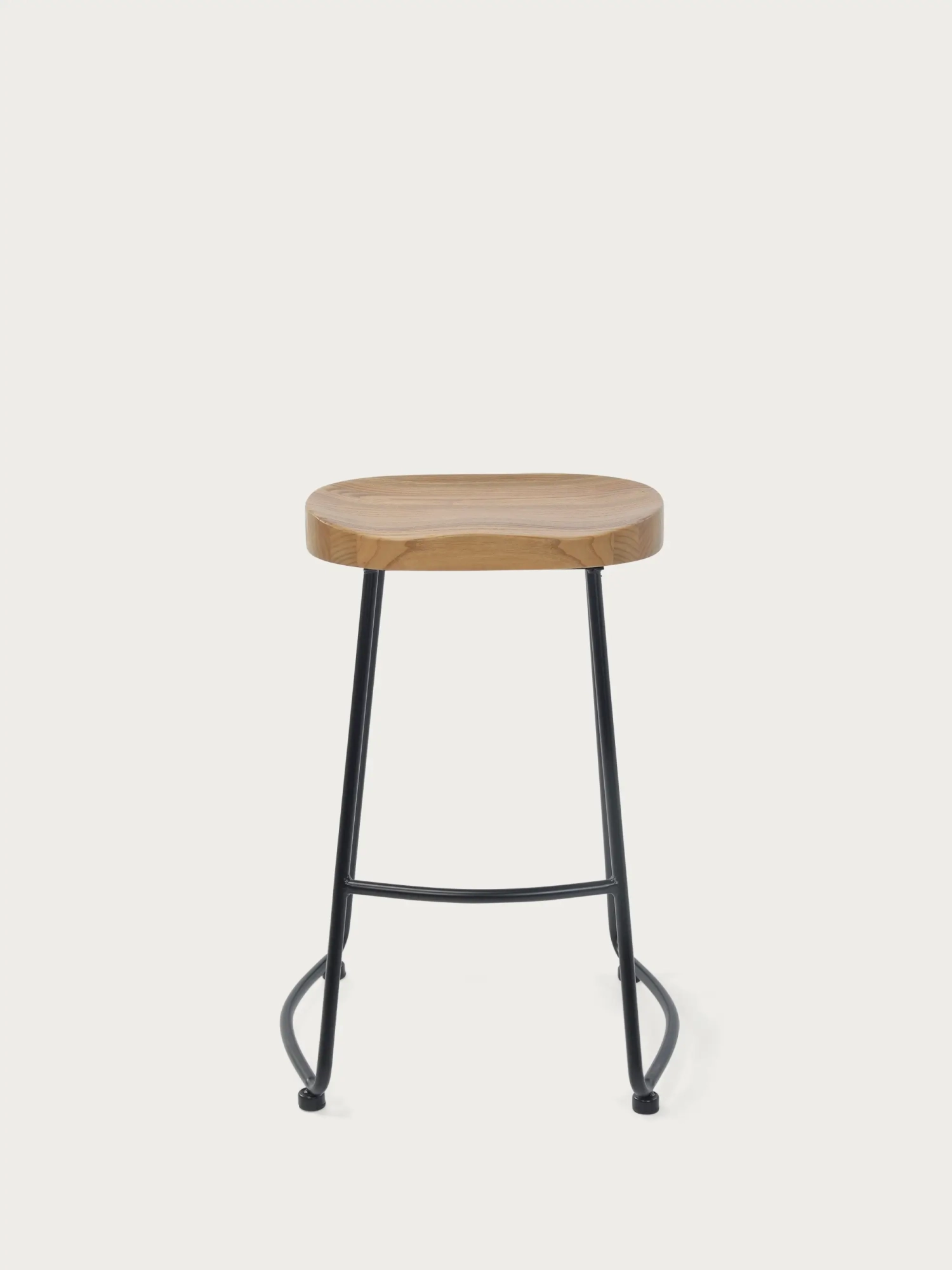 Industrial High Bar Stool Portland | Solid elm wood