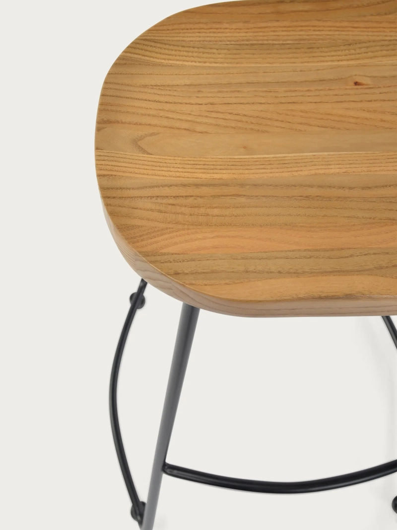wysoki przemysłowy stołek barowy 76 cm Portland | Prawdziwe lite drewno