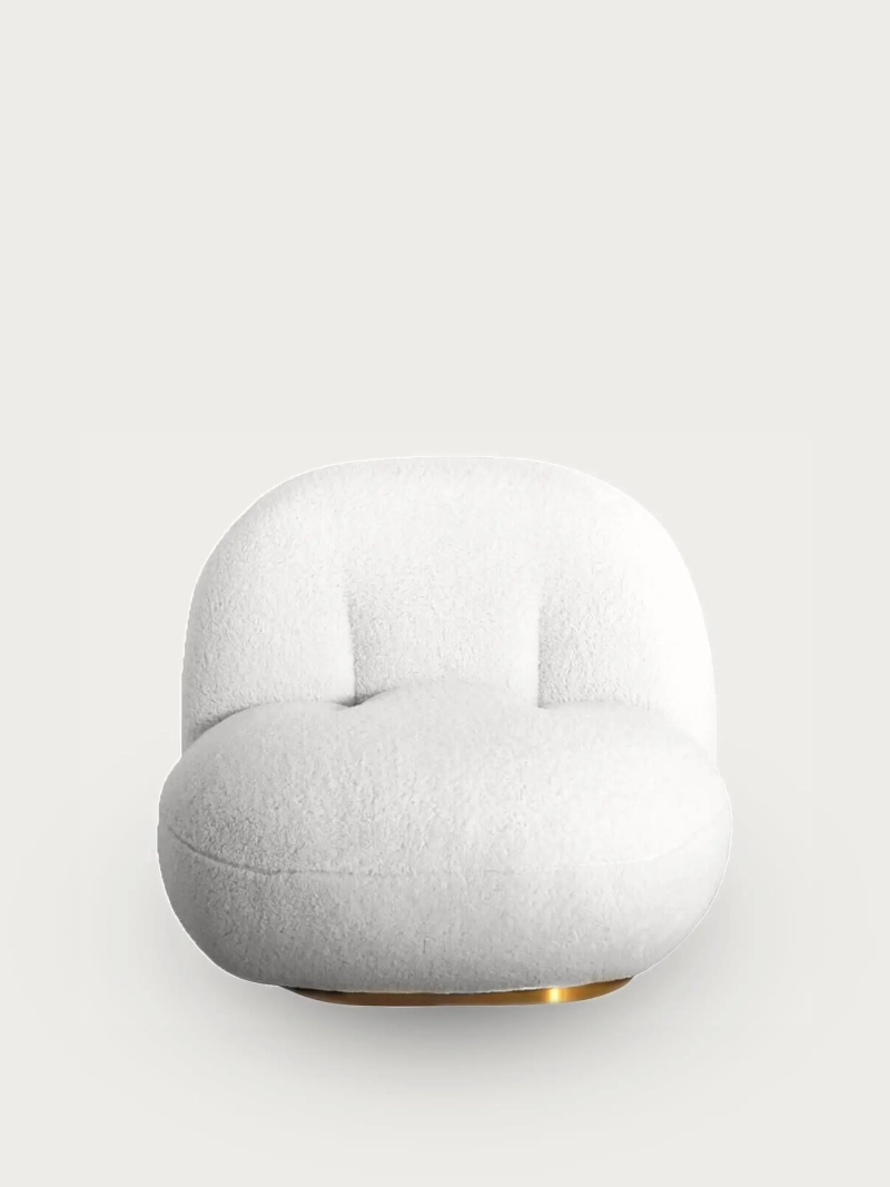 Ibiza Designer Armchair in Cotton, Swivel and Comfortable