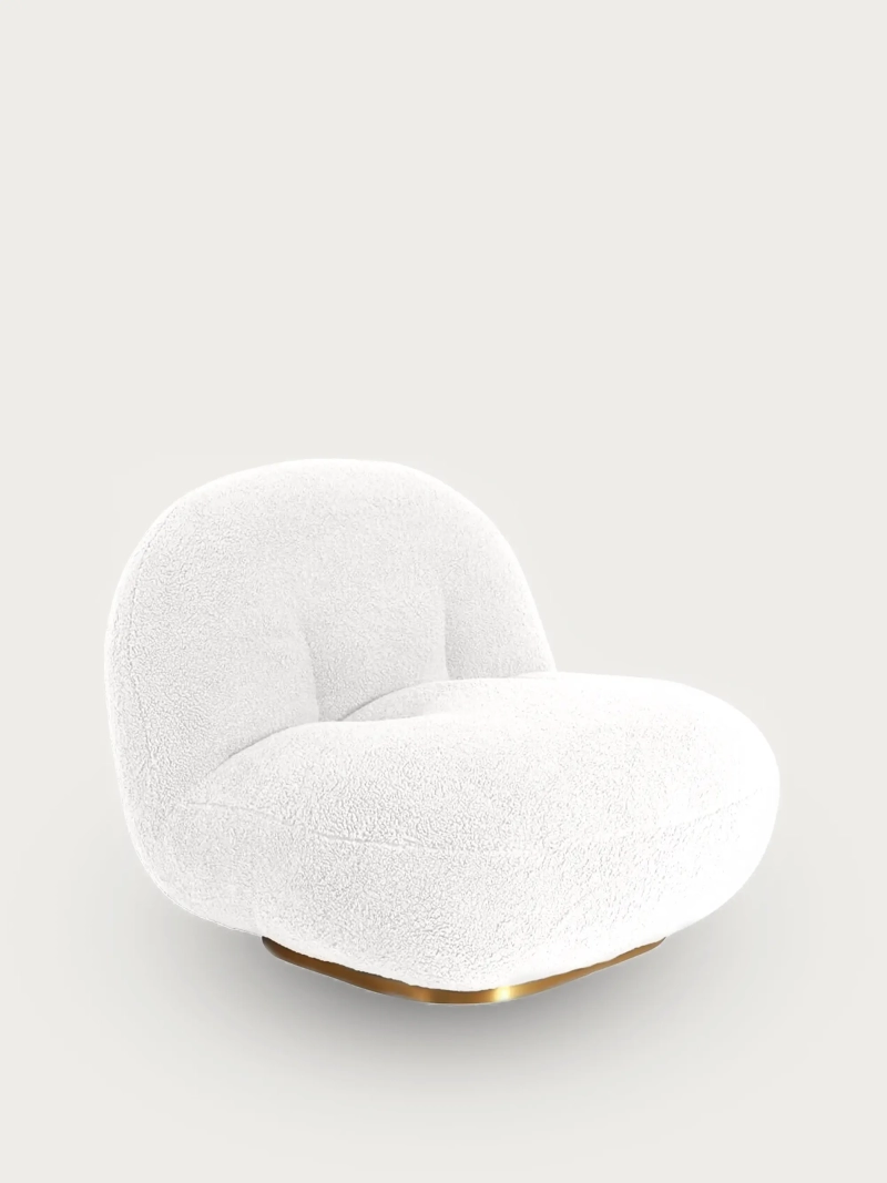 Fauteuil design Ibiza en coton, pivotant et confortable