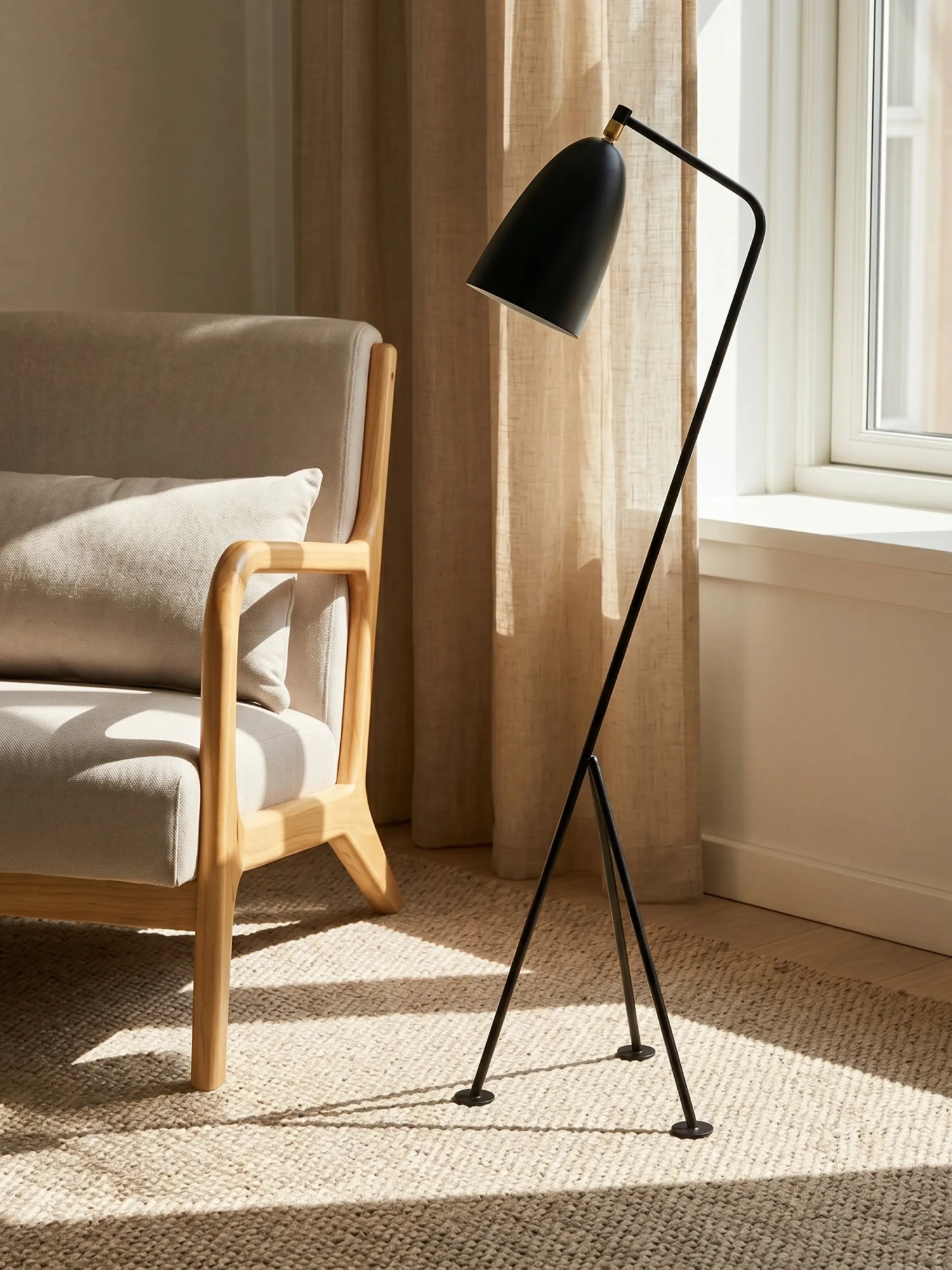 Grasslamp Floor Lamp 130 cm in Carbon Steel