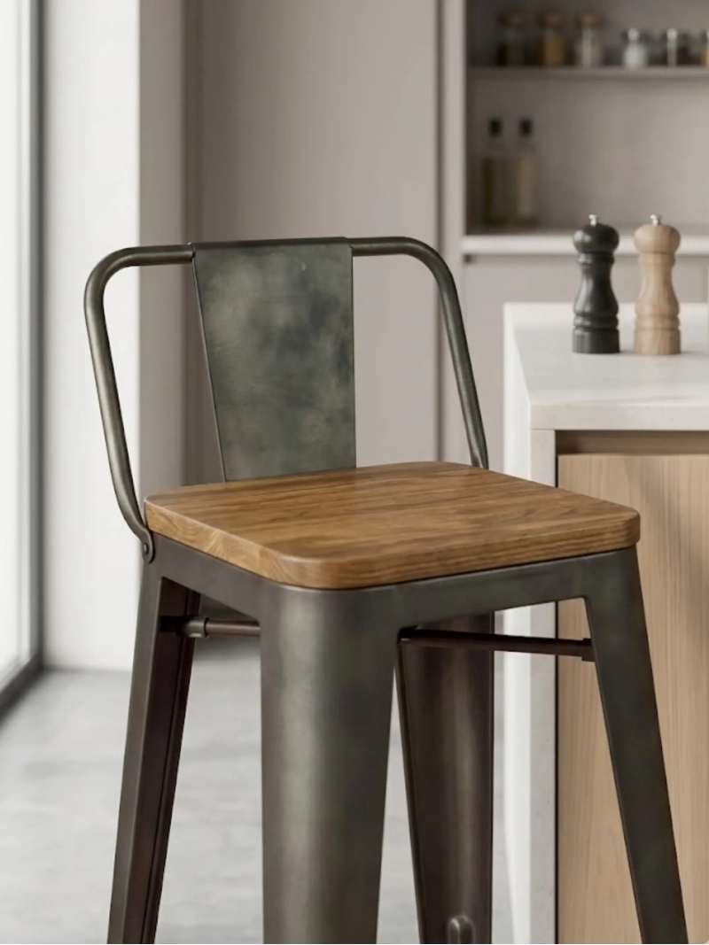 Bistro-Barhocker mit Rückenlehne | Stabilität und Design