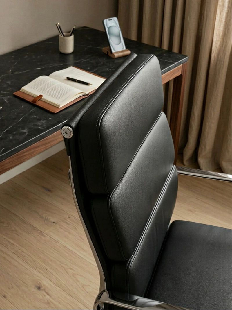 Silla de escritorio Task respaldo alto | Piel italiana y diseño ergonómico