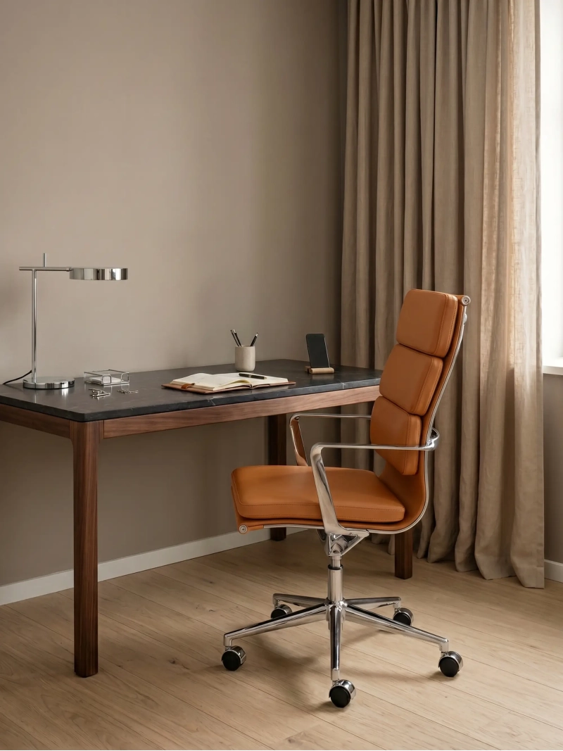 Siège de bureau Alu S à haut dossier en éco-cuir et roulettes : : Siège de bureau Alu S Nest Dream
