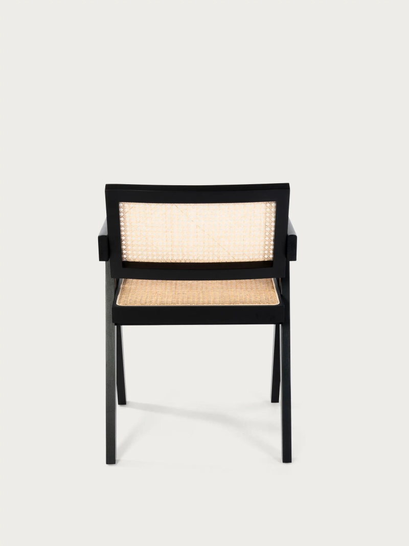 Stuhl Compass Esche und Rattan mit Armlehnen : Nest Dream