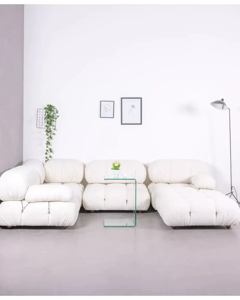 Laurel Sofa, zentrale Rückenlehne mit Bouclé-Polsterung | Kostenloser Versand