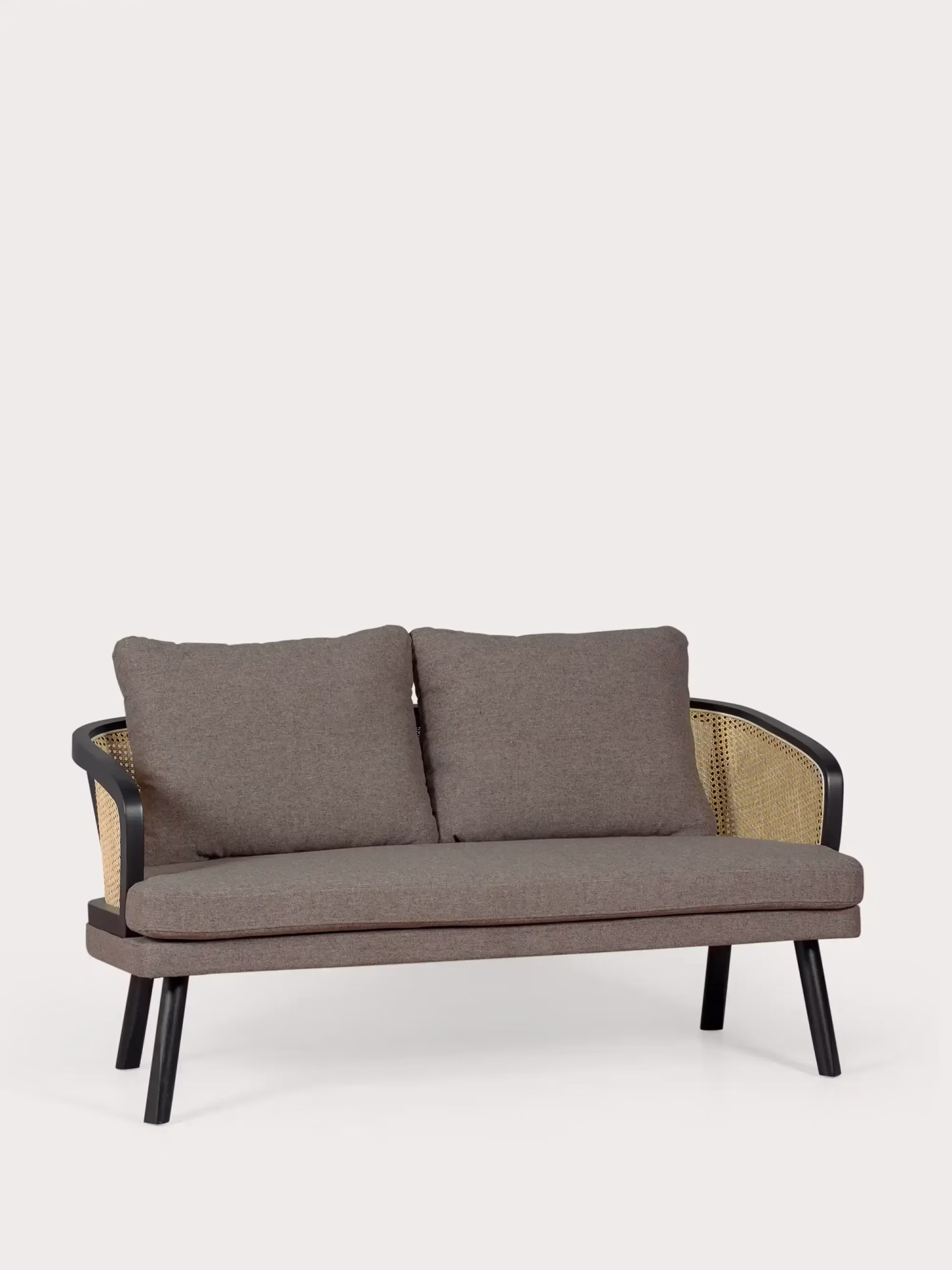 Vintage Retro-Sofa aus natürlichem Rattan und Baumwollkissen - Leeds NEST DREAM - 1