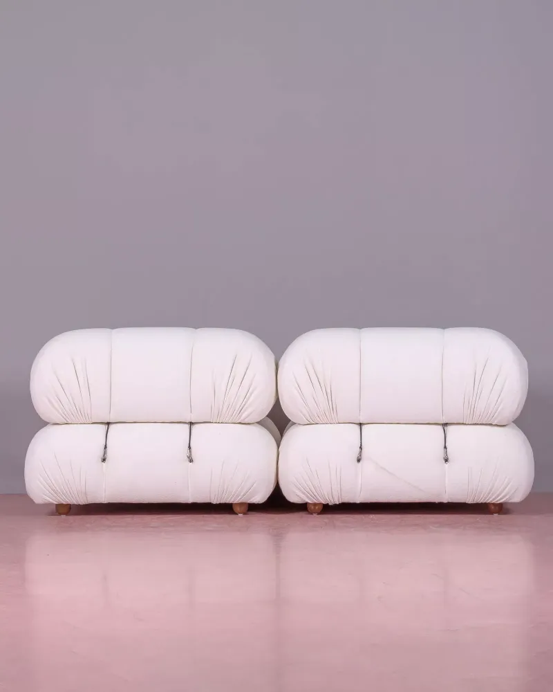 Dwuczęściowa sofa modułowa tapicerowana bouclé | Darmowa dostawa