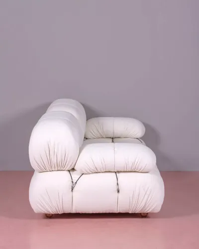 Dwuczęściowa sofa modułowa tapicerowana bouclé | Darmowa dostawa