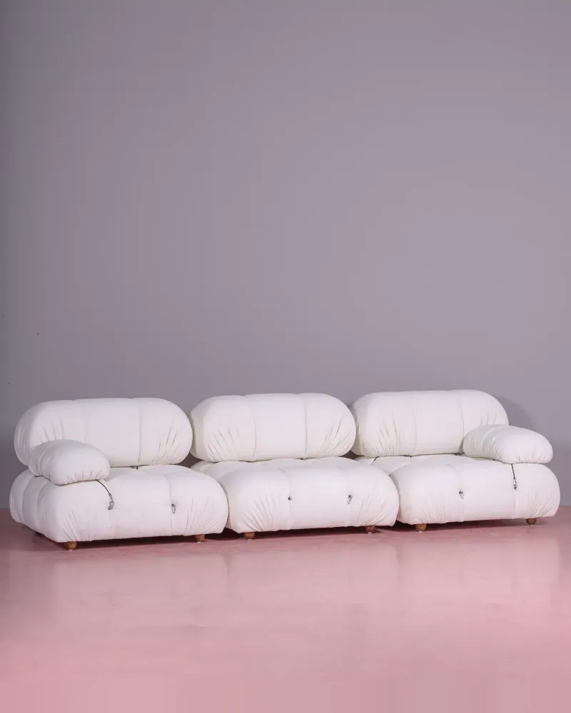 Sofa modułowa 3-częściowa tapicerowana bouclé | Darmowa dostawa