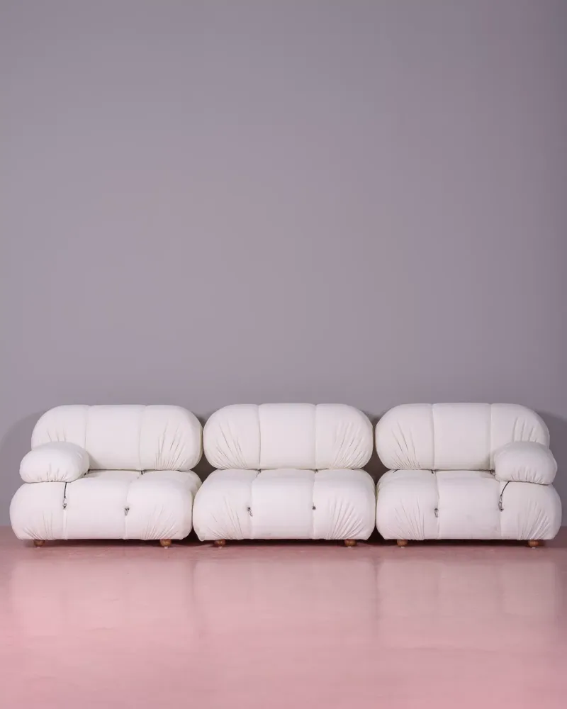 Sofa modułowa 3-częściowa tapicerowana bouclé | Darmowa dostawa