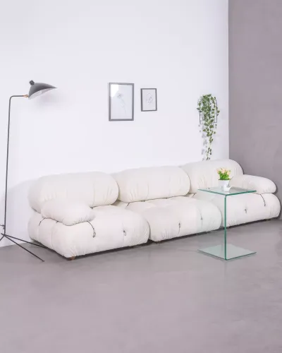 Sofa modułowa 3-częściowa tapicerowana bouclé | Darmowa dostawa