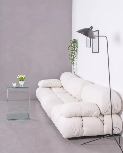 Sofa modułowa 3-częściowa tapicerowana bouclé | Darmowa dostawa