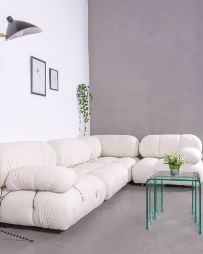 4-częściowa sofa modułowa w kształcie litery „L” | Darmowa dostawa