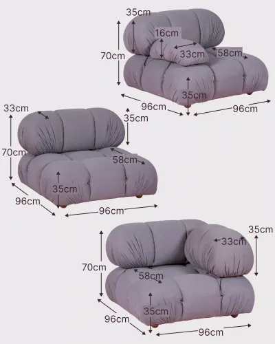 5-teiliges L-förmiges modulares Ecksofa | Kostenloser Versand