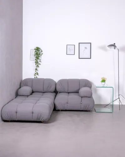 Divano componibile 3 pezzi con chaise longue | Spedizione gratuita