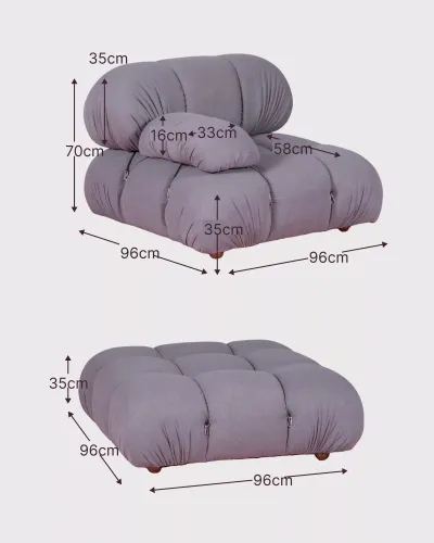 Sofa modułowa 3-częściowa z szezlongiem | Darmowa dostawa