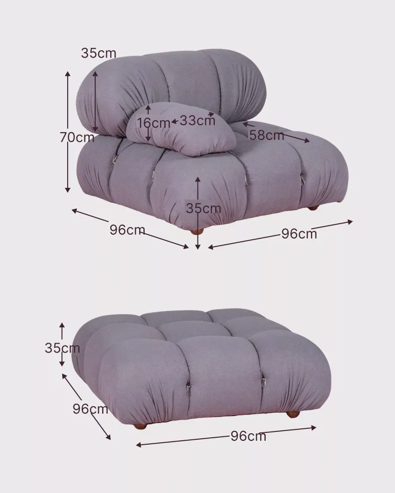 3-delige modulaire bank met chaise longue | Geen verzendkosten