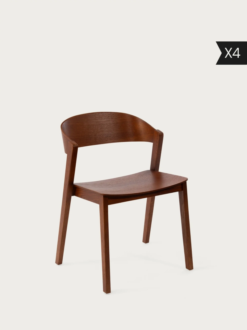Pack de 4 Silla escandinava de madera natural - Soho x4