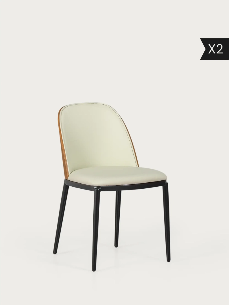 2-pak Polstret designer-spisebordsstol Cottage x2