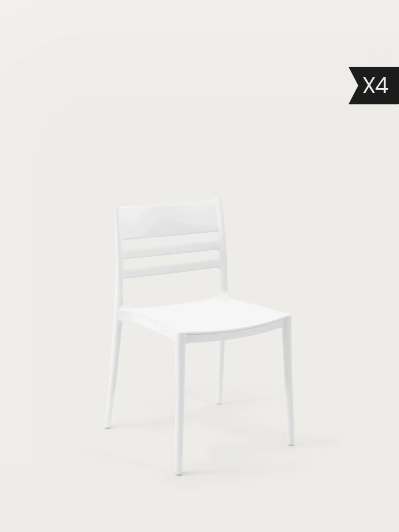 Set of 4 Stackable dining chair - Creta x4