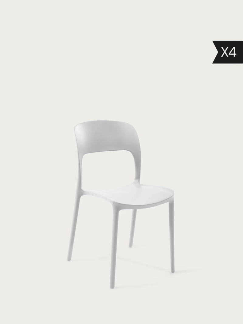 Lot de 4 Chaise en plastique pour l'extérieur - Pavilon x4