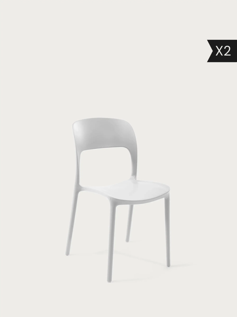 Pack de 2 Juego de 2 sillas de plástico aptas para uso en exteriores - Pavilon x2 NEST DREAM - 55