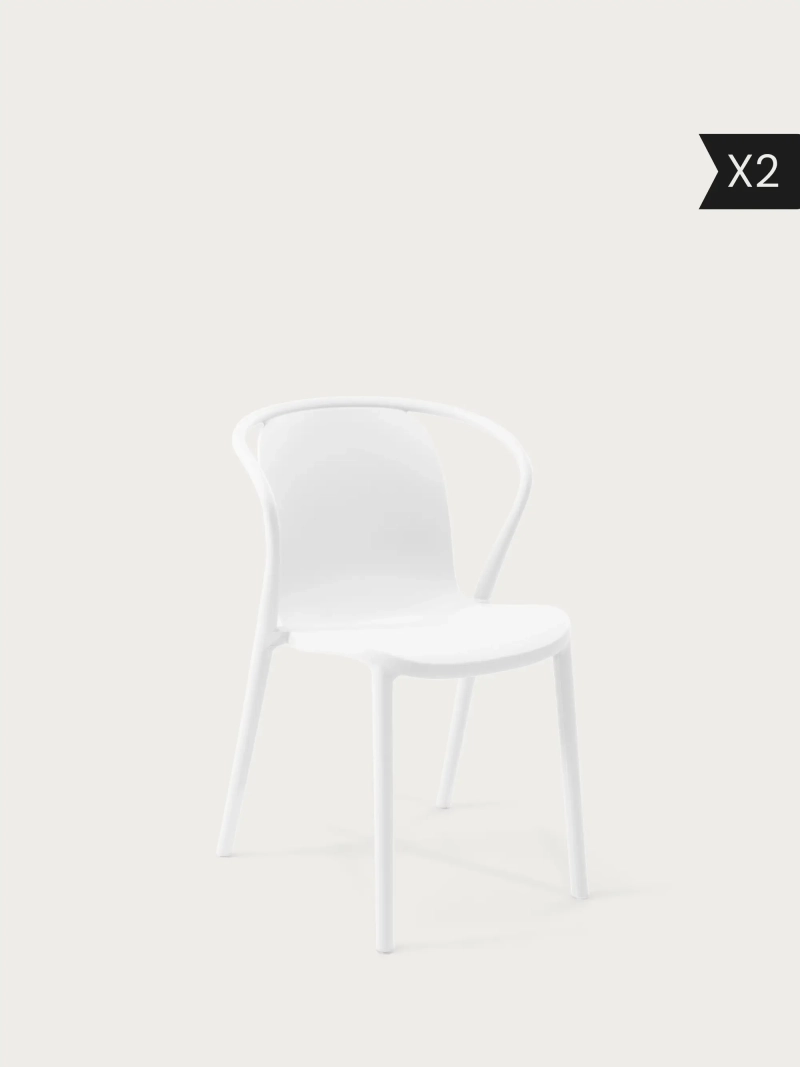 2-pak Sæt med 2 stabelbare spisestole, der egner sig til haven – Pierre x2 NEST DREAM - 77