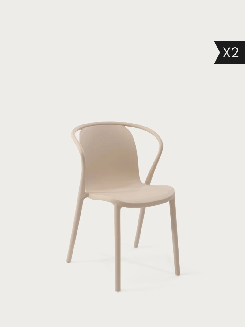 Set da 2 Set di 2 sedie da pranzo impilabili adatte al giardino - Pierre x2 NEST DREAM - 75