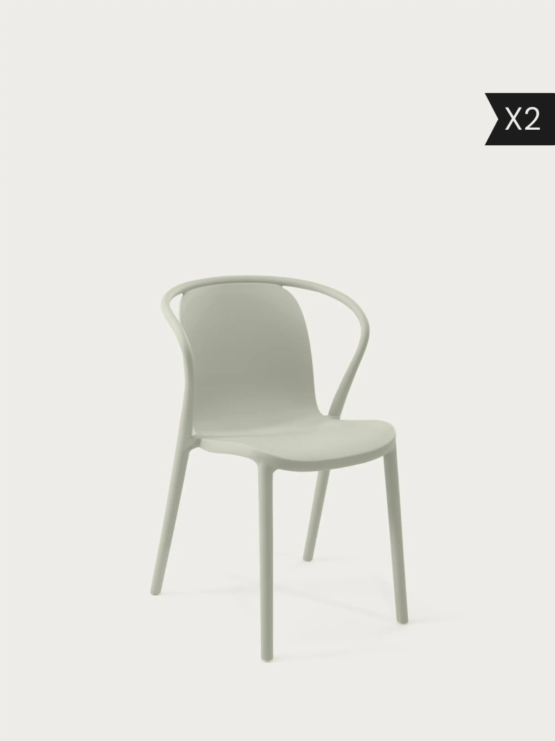 2-pak Sæt med 2 stabelbare spisestole, der er velegnede til haven – Pierre x2 NEST DREAM - 78