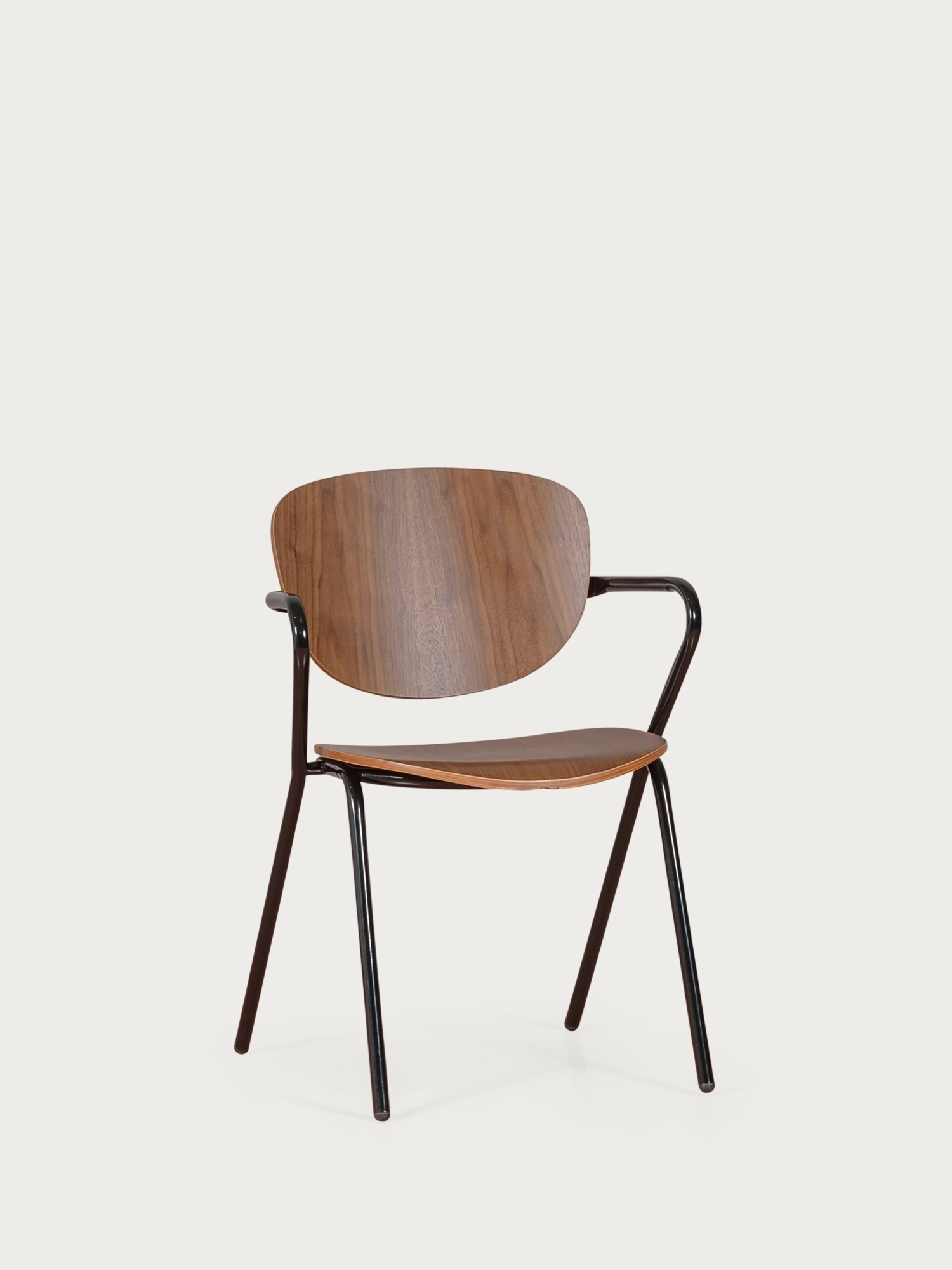 Industrial style dining chair in walnut wood - Alpha NEST DREAM - 1