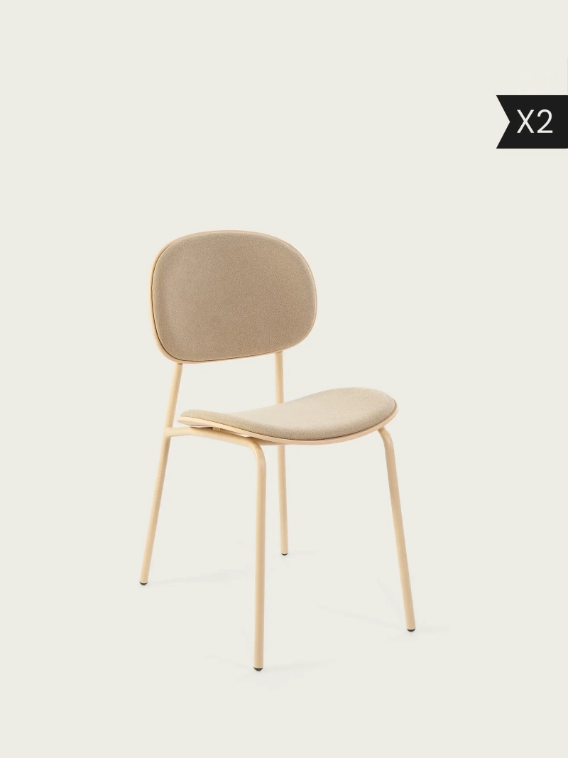 Set of 2 Ergonomic and Stackable Dining Chair - Carlotta x2