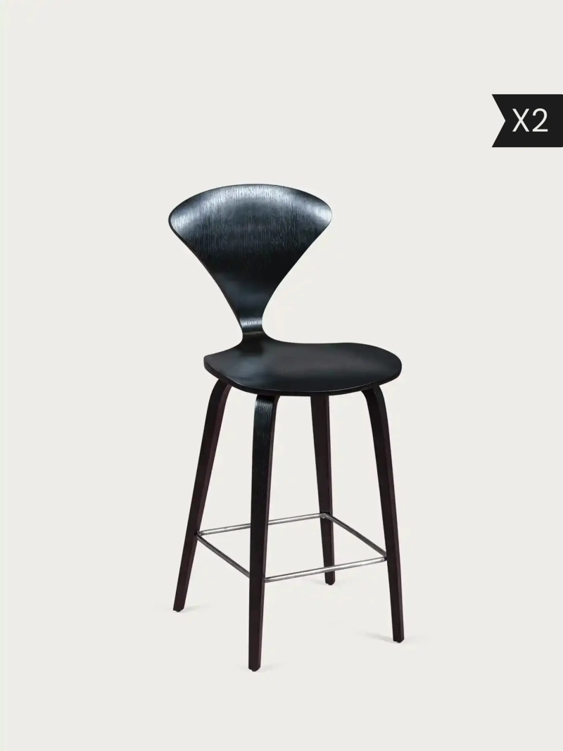2-pak Sæt med 2 skandinaviske, buede køkkenstole i træ (65 cm) – Cherner x2 NEST DREAM - 29