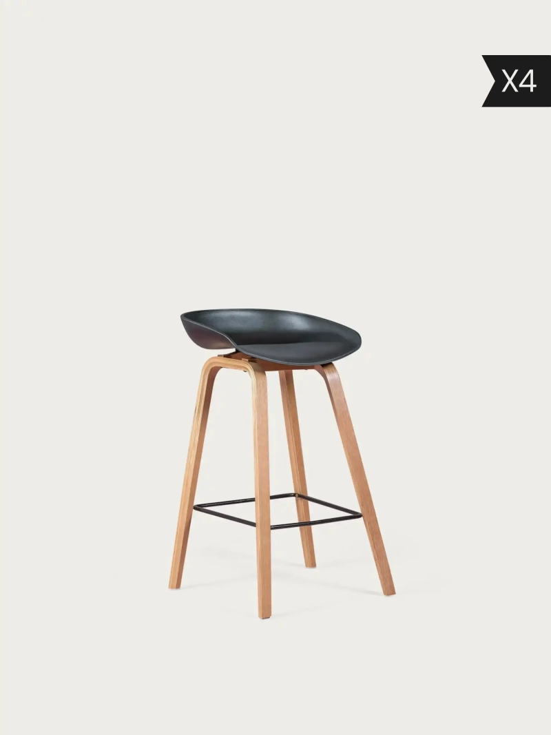 Set da 4 Sgabello scandinavo in legno (63 cm) - Daxer x4