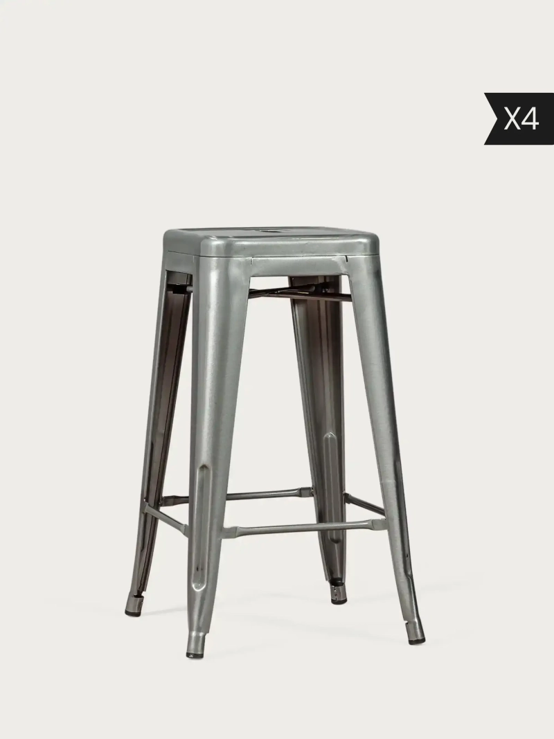 Set of 4 Stackable metal stool (76 cm) - Bistro x4
