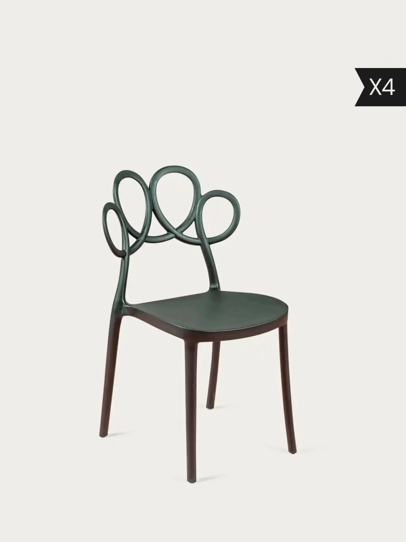 4-pak Stabelbar designerstol til haven - Dream x4