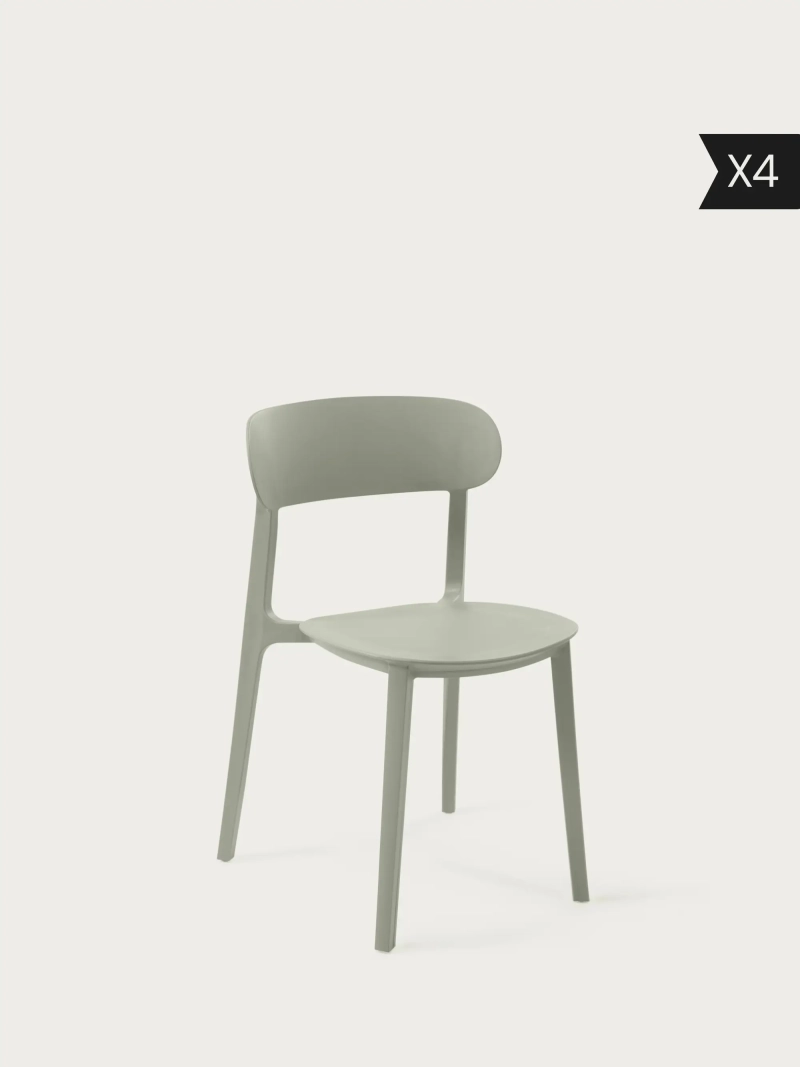 Pack de 4 Silla de diseño apta para exterior - Sun x4