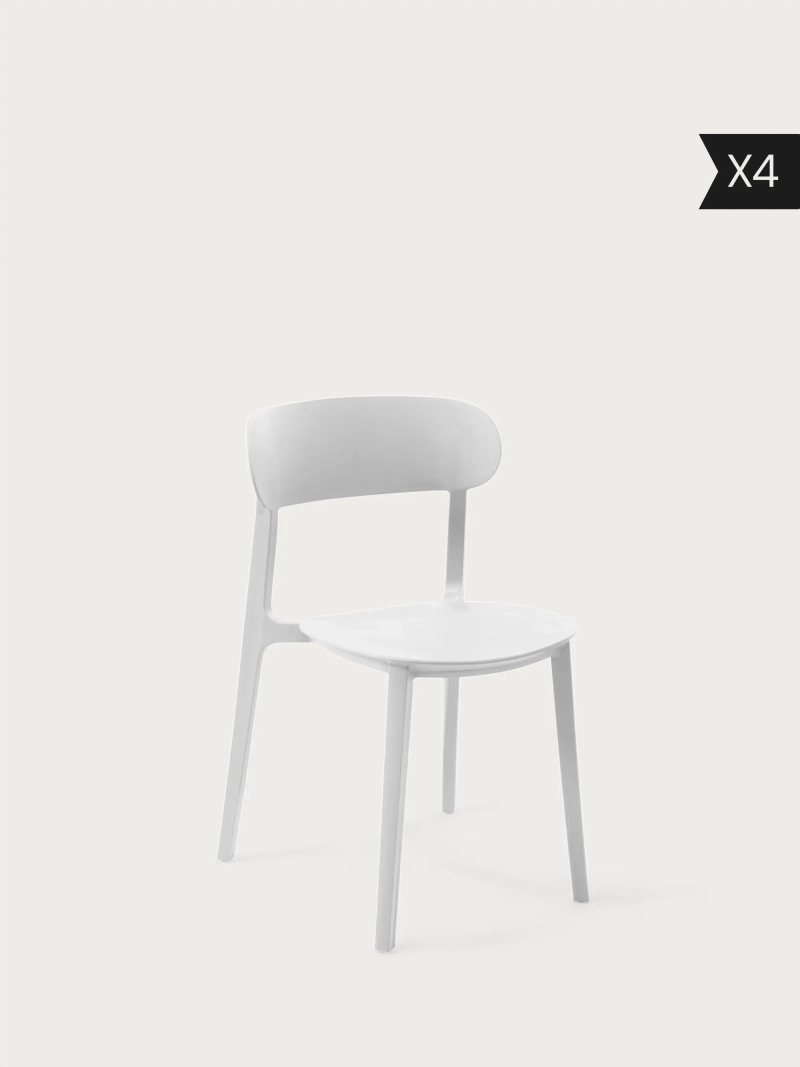 Pack de 4 Silla de diseño apta para exterior - Sun x4