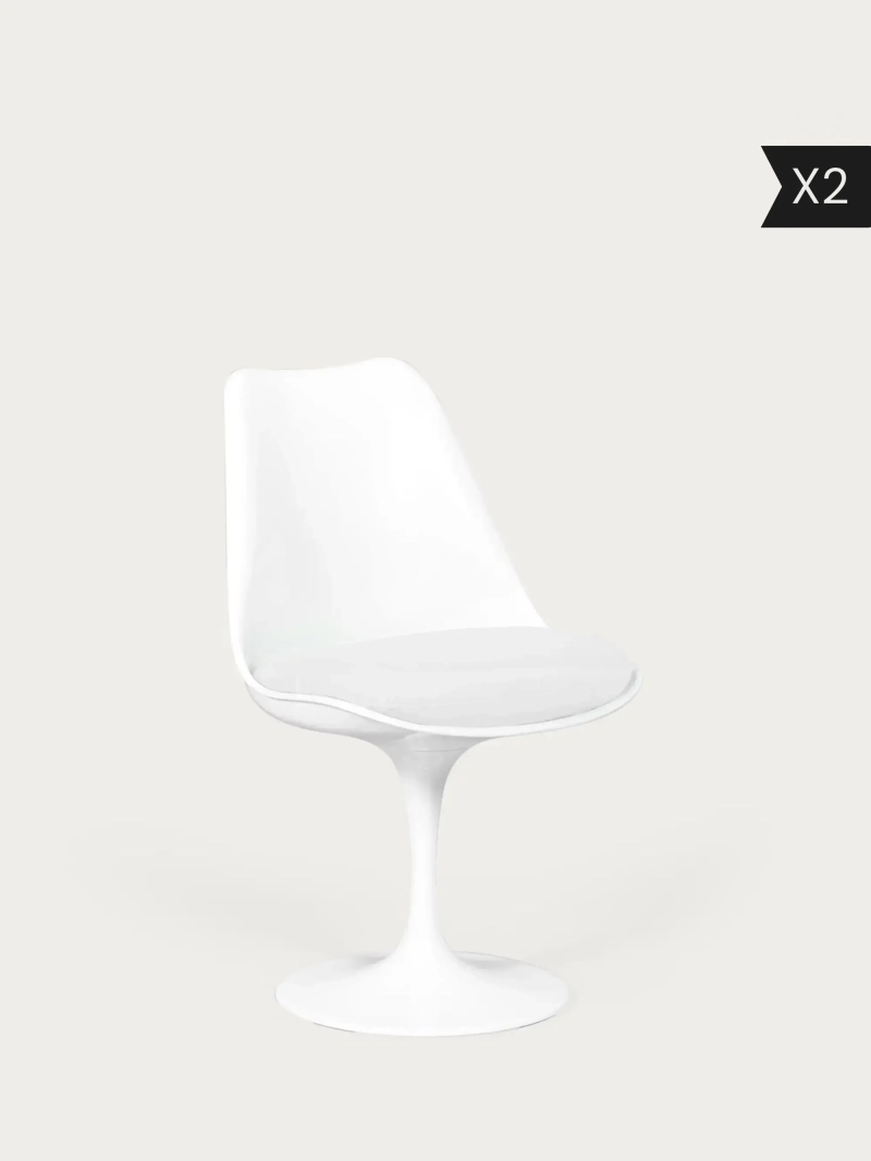Pack de 2 Silla de diseño giratoria con cojín de algodón - Lotus x2
