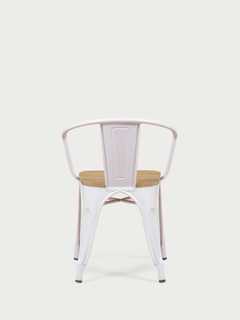 Silla industrial con brazos y asiento de madera de olmo - Bistro NEST DREAM - 5