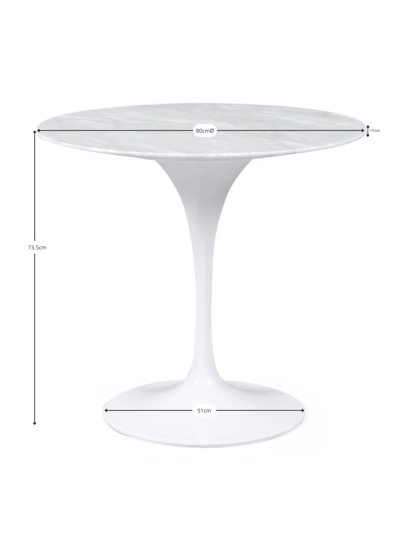 Round Bord i Carrara-marmor, 100 cm | Dining Lotus