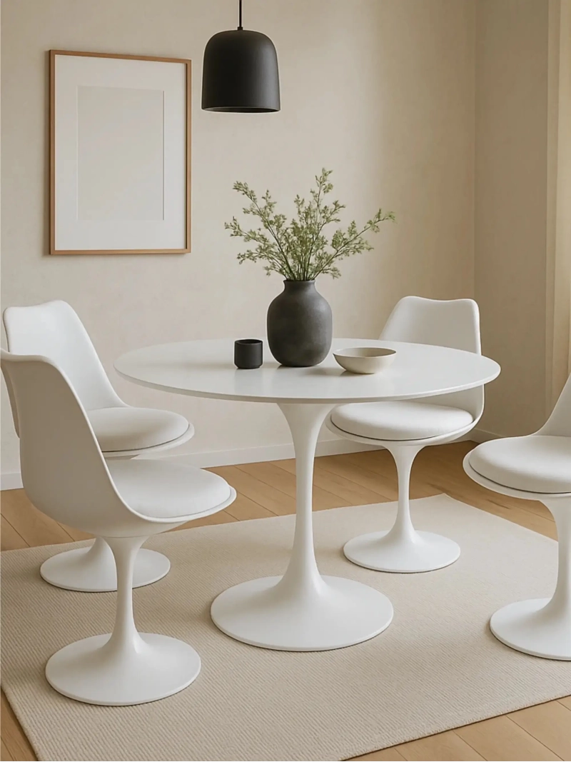 Ekskluzywny, designerski okrągły stół jadalny z płyty MDF (100 cm) - Dining Lotus NEST DREAM - 1