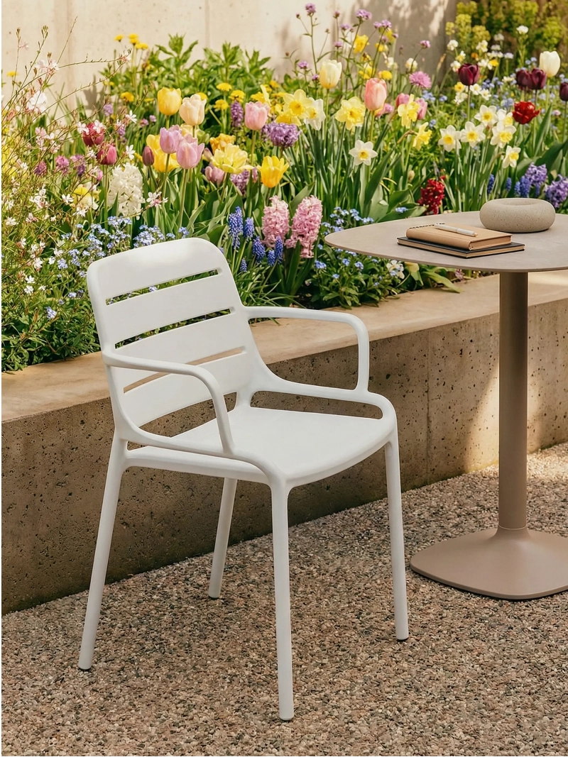 Plastic chair with armrests suitable for outdoor use - Sunset NEST DREAM - 40