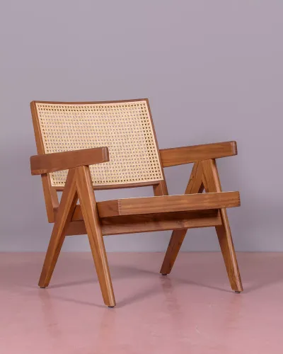 Classic armchair with armrests in teak wood | Free shipping