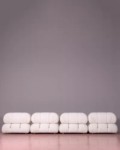 Sofa modułowa 4-częściowa tapicerowana bouclé | Darmowa dostawa