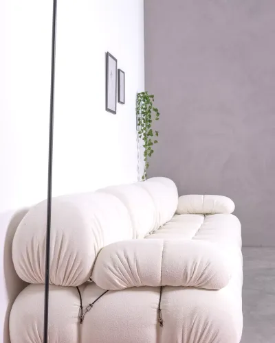 Sofa modułowa 4-częściowa tapicerowana bouclé | Darmowa dostawa