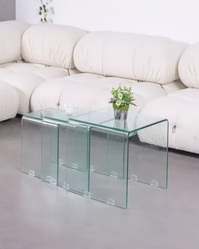 Set Beistelltische | Couchtische aus Glas | 5 Jahre Garantie