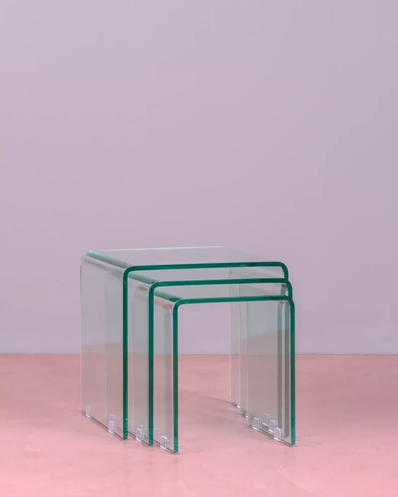 Ensemble de tables d'appoint | Tables basses en verre | 5 ans de garantie